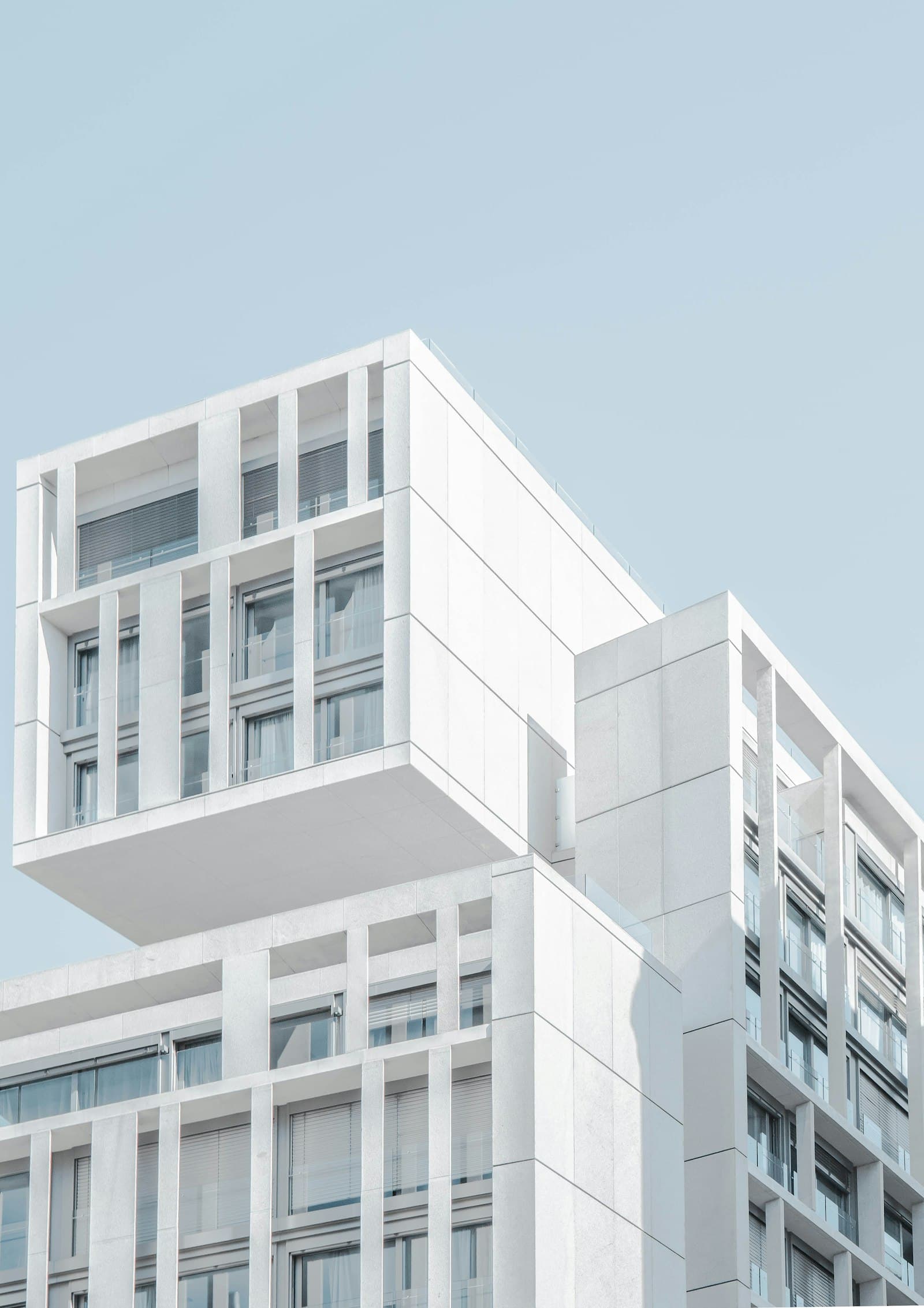 Exterior windows on a light-colored building